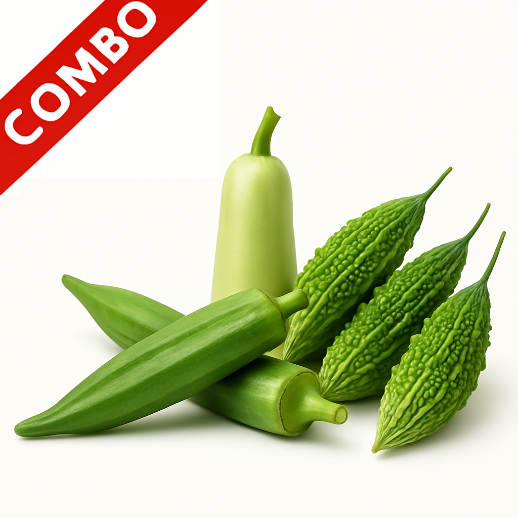 Summer Vegetable Pack-1 (Bitter gourd, Bottle gourd, Okra Lady Finger)